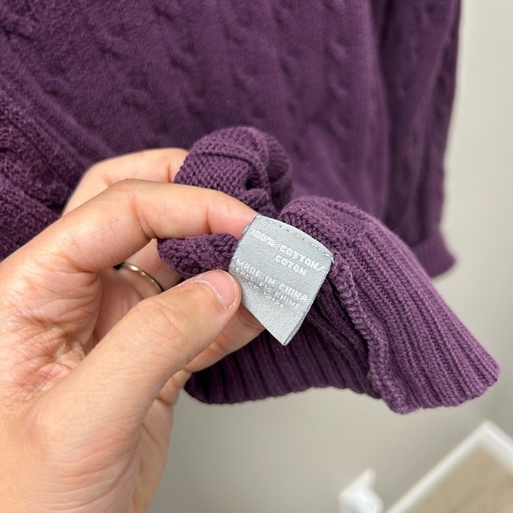 Cotton Exchange Women’s Purple Cable Knit Sweater - Picture 4 of 4